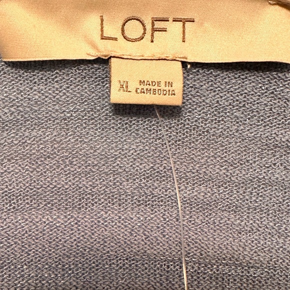 LOFT Open-Front Light Blue Women's Cardigan Sweater XL - Picture 2 of 6